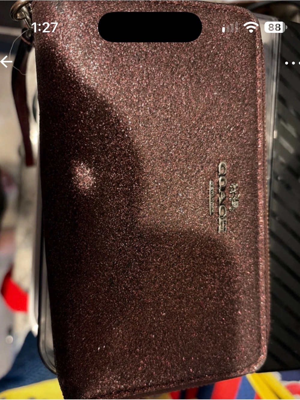 COACH Glitter Crossbody Bag in Dark Plum